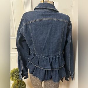 Women’s Du Jour Denim Jacket with Ruffle Back Detail size 10/Medium
